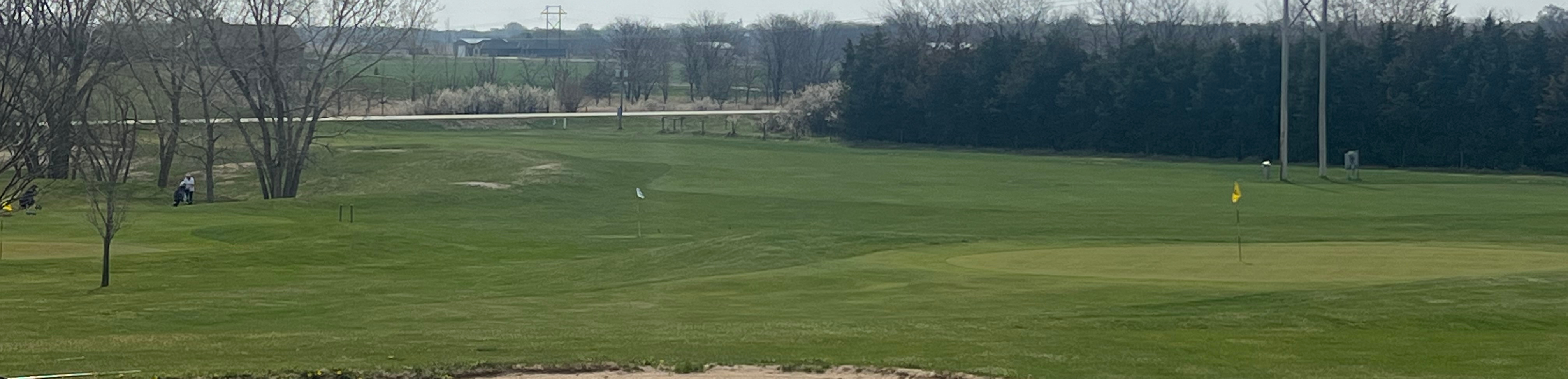 Image of golf ball on tee on grass.